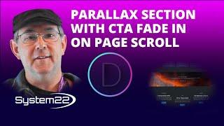 Divi Theme Parallax Background Section With CTA Fade In On Page Scroll