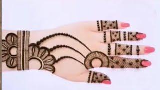 Simple Back Hand Henna Design For Beginners-Teej Simple Mehndi Design- Easy Henna Design