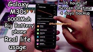 Galaxy M30s 6000 Mah battery phone 16 hours SOT 4 days backup with normal use