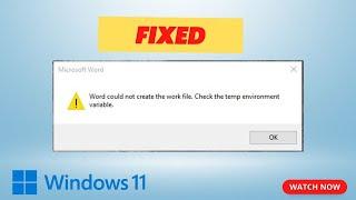 Word could not create the work file check temp environment variable | Easy Fix 2023