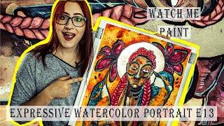 Watercolour creative painting / Painting with a meaning / Watercolor woman portrait