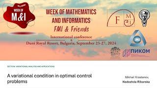 A variational condition in optimal control problems - Nadezhda Ribarska