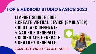 Top 6 Android studio Basics 2022 | Must Watch