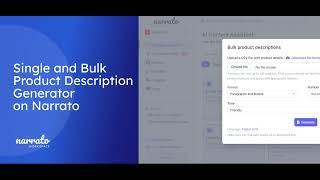 Single and Bulk Product Description Generator on Narrato