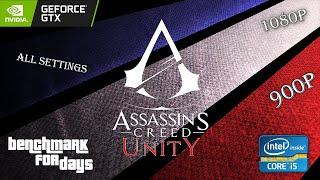 Assassin's Creed Unity GTX 1050 Ti - I5 8300H - All settings. 900p [FRAME RATE TEST]