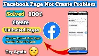 You have Created too many pages recently. please try again later | Facebook Page Problem Solved 