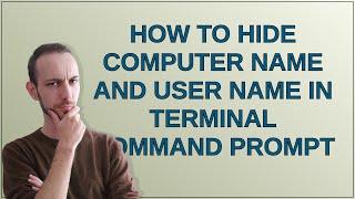 Apple: How to hide computer name and user name in terminal command prompt