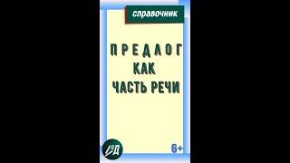 Предлог как часть речи. Правописание предлогов