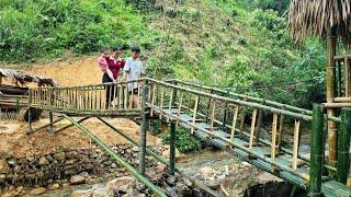How to build a simple and beautiful bamboo bridge by a single mother