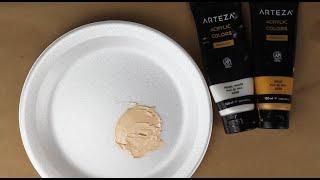 Making Your Own Color - Champagne Gold with Arteza Metallic Premium Acrylic Paint