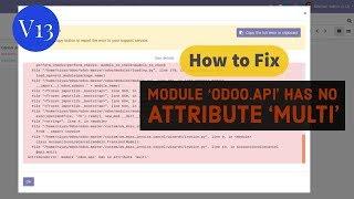 How to Fix Module Odoo api has no attribute 'multi' in Odoo13