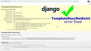 How to fix error template doesnot exist in django | Fixing django templates error | django tutorial