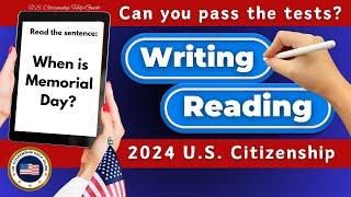 2024 Official U.S. Citizenship English Reading and Writing Tests, Practice Sentences N400 Read/Write