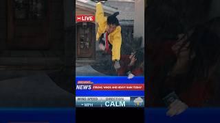 News Reporter was NOT prepared for this RAIN ️