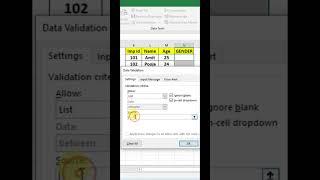 Create a drop down list in Excel | create a drop down list data validation #excel #exceltricks