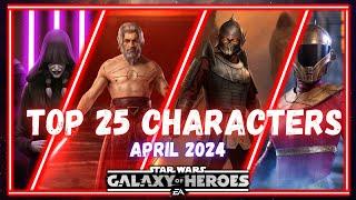 Top 25 Characters in SWGOH (No GL's) - April 2024