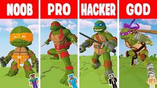 Minecraft: TEENAGE MUTANT NINJA TURTLES BUILD CHALLENGE - NOOB vs PRO vs HACKER vs GOD