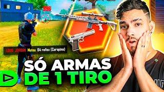 2v2 COM ARMAS DE 1 TIRO NA LOUD FREE FIRE!