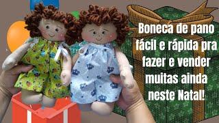 Boneca de pano fácil e rápida pra fazer e vender muitas ainda neste Natal vem ver! ️