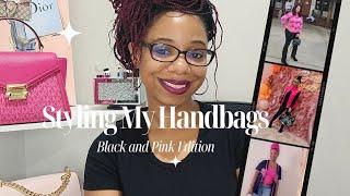 STYLING MY HANDBAGS PART 2| MY FAV BLACK AND PINK COMBOS| Moknowsbeauty