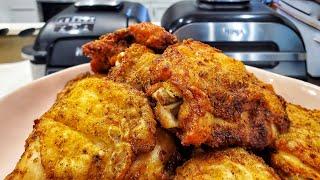 Crispy Air Fryer CHICKEN THIGHS with baking powder | Ninja Foodi Grill and XL Grill | Sweet Savant