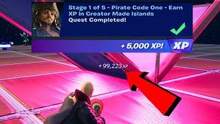 Pirate Code One - Earn XP in Creator Made Islands in Fortnite locations Quest!