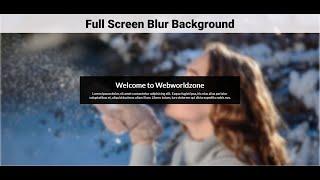 How to add blur background Image | Fullscreen background Image | Transparent image| CSS Tutorial