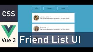 Create an animated friend list UI using VueJs (Vue 3)