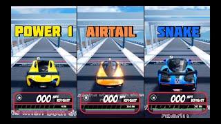 Power 1 VS Airtail VS Snake 2024 Speed Test in Roblox Jailbreak