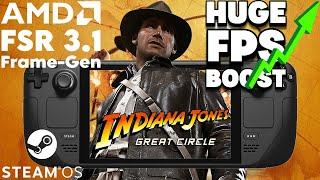 Steam Deck Indiana Jones and the Great Circle FSR 3 Frame Generation Mod #steamdeck #fsr3