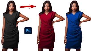 Easy Trick to Turn a BLACK DRESS COLORFUL in Adobe Photoshop 2025