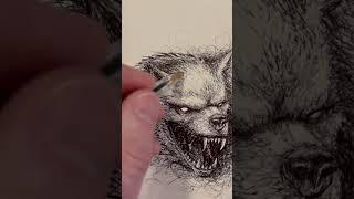 angry demon dog!  ...#demondog #wolf #sketch #penart #pensketch