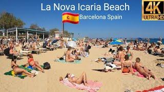 Barcelona Beach Walk Tour [ La Nova Icaria  one of the famous Beach in Barcelona (Spain ).