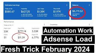 Adsense Loading High CPC Automation Method  2024 | Safe Premium AdSense Loading Course 100% Working