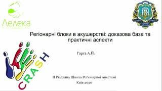 Реґіонарна анестезія в акушерстві - доказова база. А.Й. Гарга