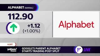 Google stock climbs after stock split goes into effect