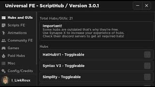 Universal FE Hub Script Review