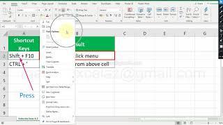 Formula copy & right click menu | Excel useful shortcut key