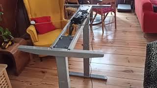 Test of the height-adjustable desk frame "AIMEZO" with 3-way telescope & 2 motors