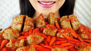 ASMR PEDAS BAR BAR, BAKSO KUAH CABE RAWIT | spicy meatballs | ASMR MUKBANG INDONESIA