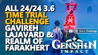All 3.6 Time Trial Challenge Gavireh Lajavard & Realm of Farakhert Genshin Impact 24/24