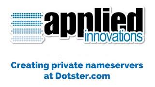 Creating Private Nameservers at Dotster