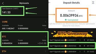 WON $88 BTC x6 - CORE Mining (SATOSHI BTCs) - $141 BITCOIN LIVE WITHDRAWAL to BINANCE