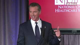 Gavin Newsom on single-payer healthcare: NUHW 2018 Calif. Governor Candidate Debate