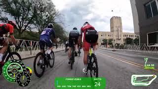 Indy Crit 2022 Onboard Men P/1 SPRINT FINISH w/ Data Overlay