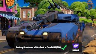 Destroy Structures with a Tank in Zero Build - Fortnite Covert Ops Quests