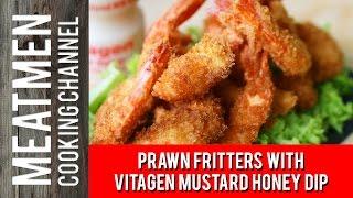 Prawn fritters with Vitagen Mustard Honey Dip