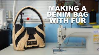 Making A Denim Bag With Fur! How To Make A Fur Bag!