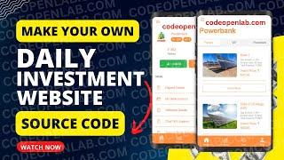 Make your own POWERBANK MLM Daily Investment Website || Full Setup with Latest premium Source Code