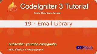 19 - Email Library in CodeIgniter | CodeIgniter 3 Tutorial